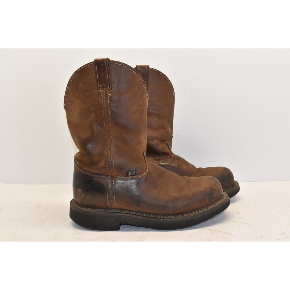 Justin Men's Balusters 11 Inch Steel Toe Work Boots Size 12D Style 4445 Oil Slip